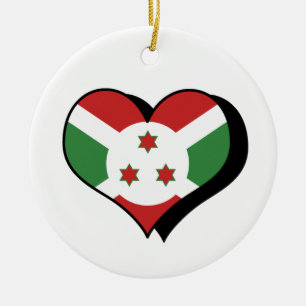 Décoration En Céramique I Love Burundi Ornament