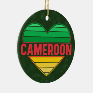 Décoration En Céramique I Love Cameroon, Coeur camerounais