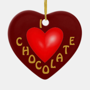 Décoration En Céramique I Love Chocolate Ornament