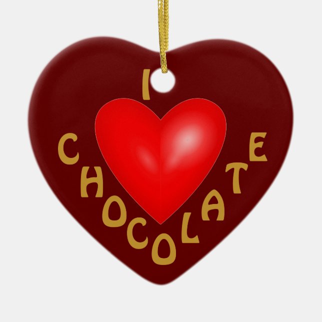 Décoration En Céramique I Love Chocolate Ornament (Devant)