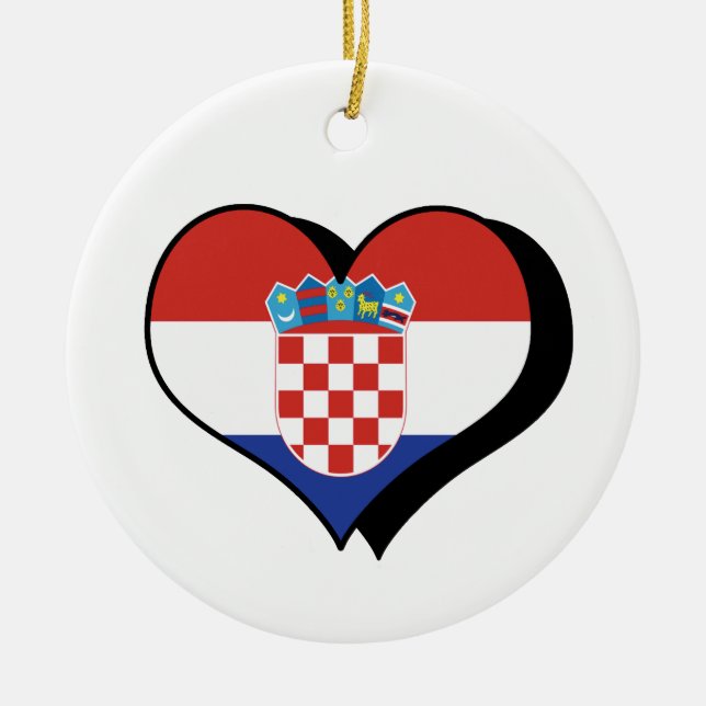 Décoration En Céramique I Love Croatia Ornament (Devant)