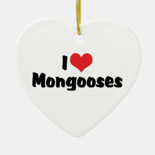 Décoration En Céramique I Love Heart Mongooses - Mongoose Lover