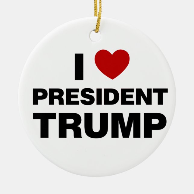 Décoration En Céramique I Love Président Trump Heart (Devant)