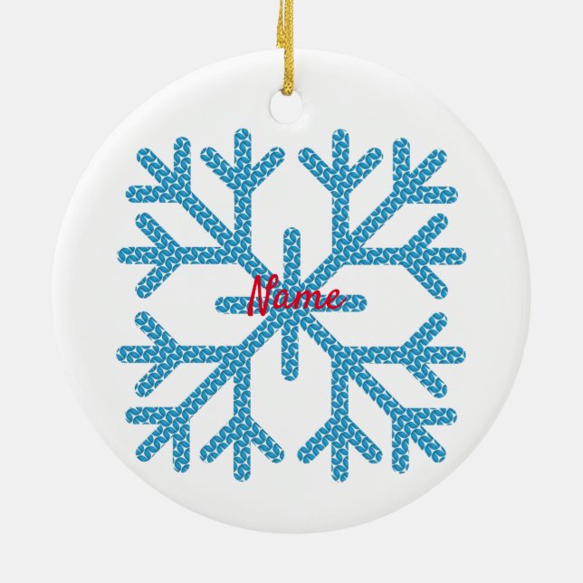 Décoration En Céramique Icy Blue Snowflake Thunder_Cove (Dos)