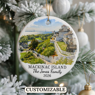 Décoration En Céramique Île Mackinac personnalisée, Michigan sur mesure