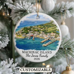 Décoration En Céramique Île Mackinac personnalisée, Michigan sur mesure