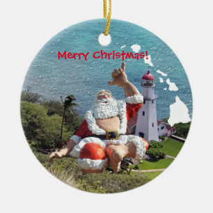 Décoration En Céramique Îles, père noël et Waikiki d'Hawaï