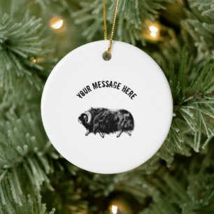 Décoration En Céramique Illustration Black Muskox personnalisée