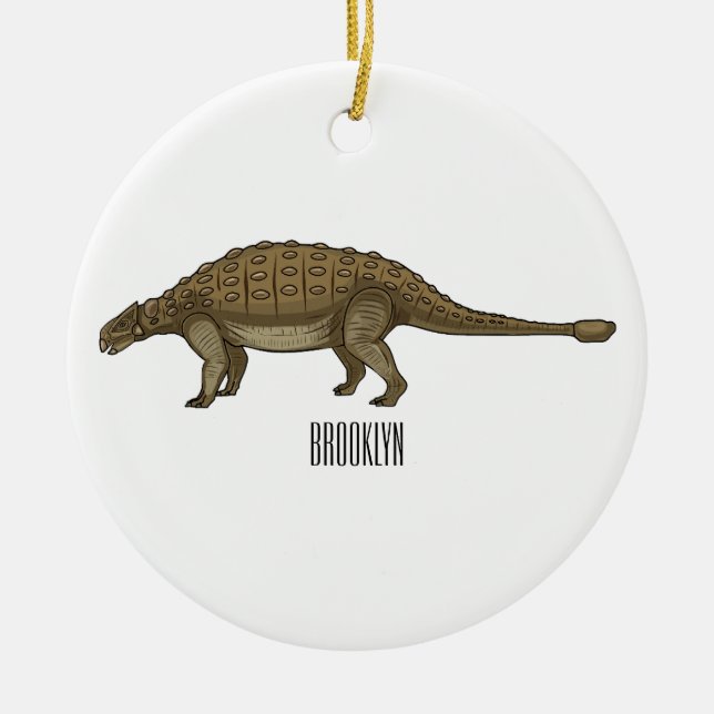 Décoration En Céramique Illustration d'Ankylosaurus (Devant)
