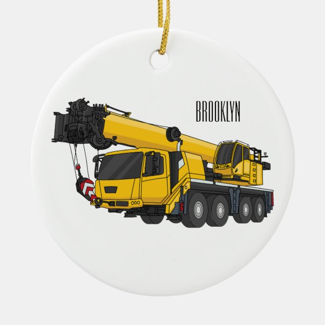 Décoration En Céramique Illustration de camion de grue (Devant)