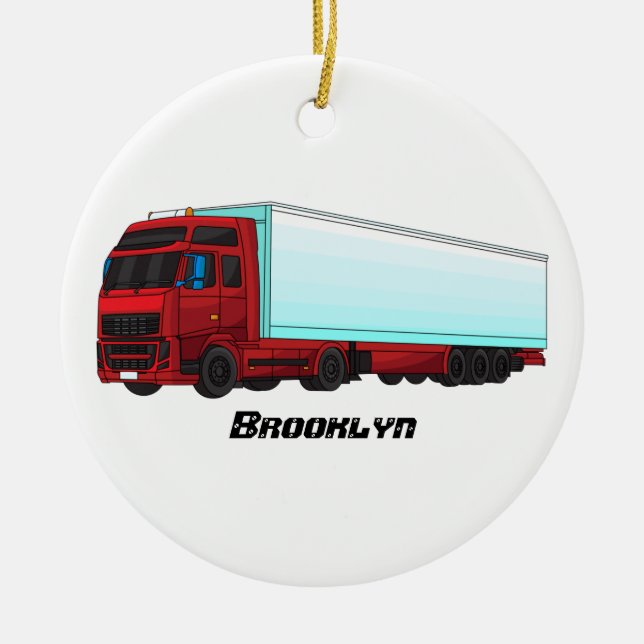 Décoration En Céramique Illustration de camion roumain (Devant)