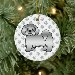 Décoration En Céramique Illustration de chien de dessin animé mignon Lhasa