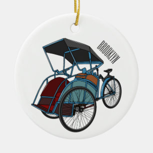 Décoration En Céramique Illustration de cyclo-pousse