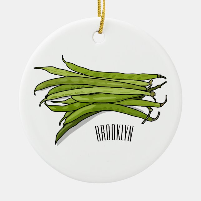 Décoration En Céramique Illustration de haricots verts (Devant)