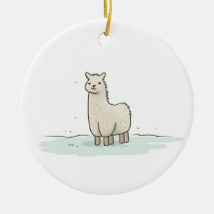 Décoration En Céramique Illustration de la llama mignonne - Adorable et ca
