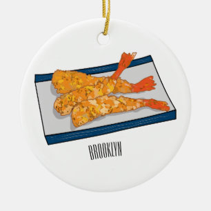 Décoration En Céramique Illustration de la tempura crevette