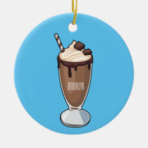 Décoration En Céramique Illustration de milk-shake au chocolat