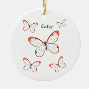 Décoration En Céramique Illustration de papillon en verre