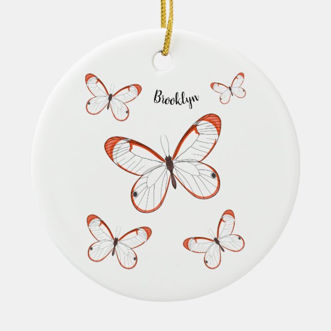 Décoration En Céramique Illustration de papillon en verre (Devant)