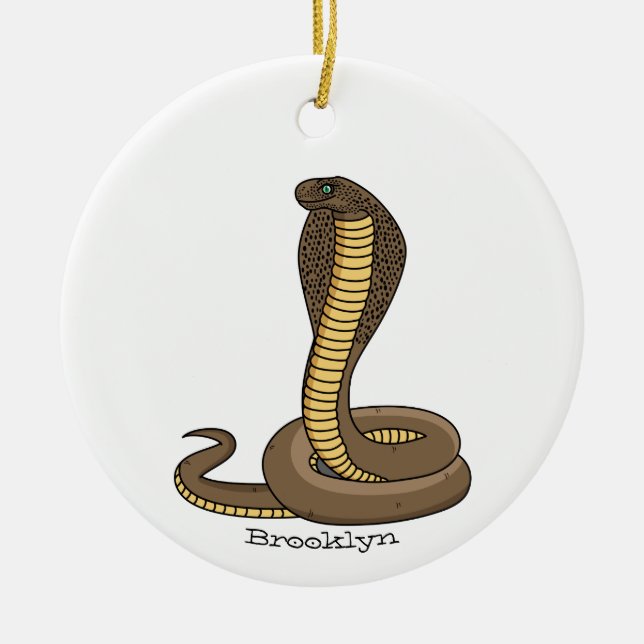 Décoration En Céramique Illustration de serpent à cobra Brown (Devant)