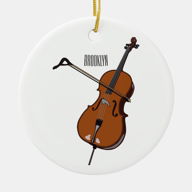 Décoration En Céramique Illustration de violoncelle (Devant)