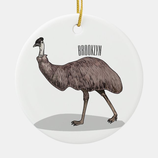 Décoration En Céramique Illustration d'Emu bird (Devant)