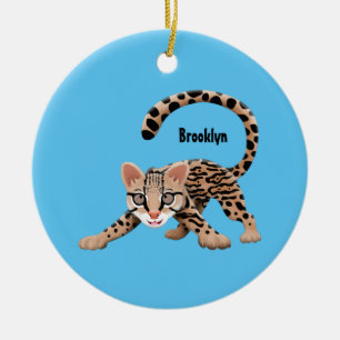 Décoration En Céramique Illustration d'ocelot mignon