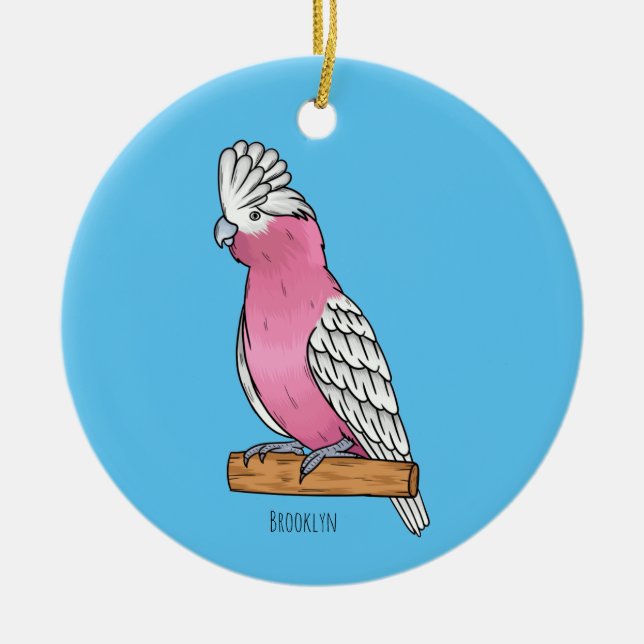 Décoration En Céramique Illustration d'oiseau de Galah (Devant)