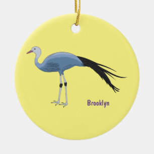 Décoration En Céramique Illustration d'oiseau de grue bleue