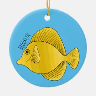 Décoration En Céramique Illustration du poisson-tang jaune
