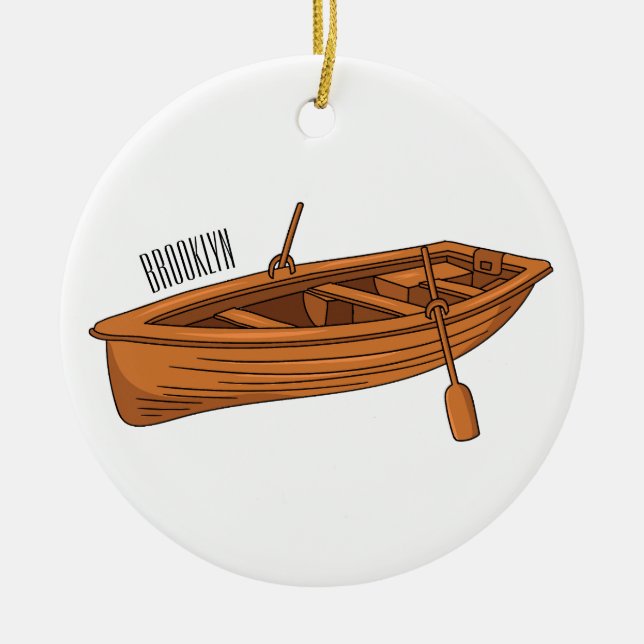 Décoration En Céramique Illustration d'un bateau à roues (Devant)