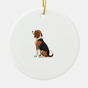 Décoration En Céramique Illustration d'un chien Beagle vintage vu de dos A