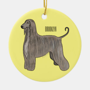 Décoration En Céramique Illustration d'un chien hound afghan