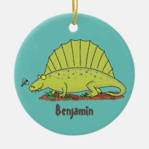 Décoration En Céramique Illustration d'un dimétrodon vert mignon