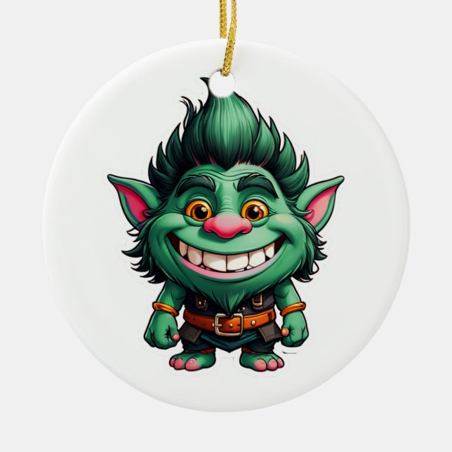 Décoration En Céramique Illustration Happy Little Troll Chibi (Devant)