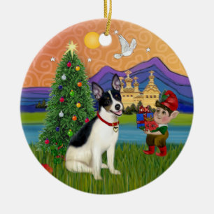 Décoration En Céramique Imaginaire de Noël - Rat Terrier