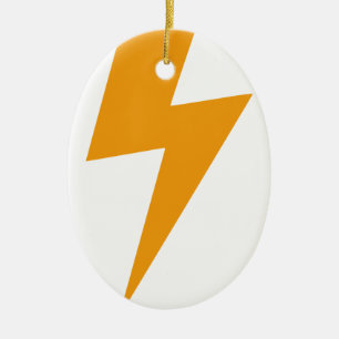 Décoration En Céramique Impression Énergie Jaune Foudre