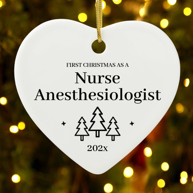 Décoration En Céramique Infirmière anesthésiste Premier Noël (Nurse Anesthesiologist First Christmas Ceramic Ornament
)