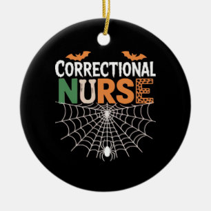 Décoration En Céramique Infirmière correctionnelle Halloween Citrouille T-