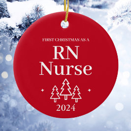 Décoration En Céramique Infirmière de la RN Rouge Noël