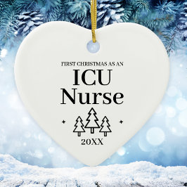 Décoration En Céramique Infirmière de l'ICU Noël du nouvel emploi