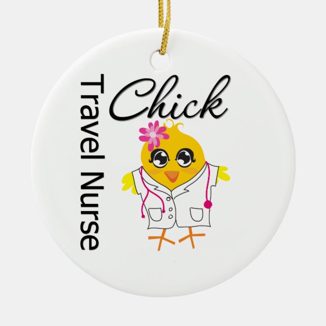 Décoration En Céramique Infirmière de voyage Chick v2 (Devant)