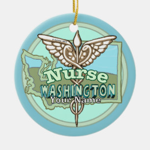 Décoration En Céramique Infirmière de Washington Caducée
