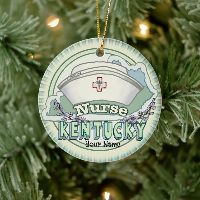 Décoration En Céramique Infirmière du Kentucky (Arbre)