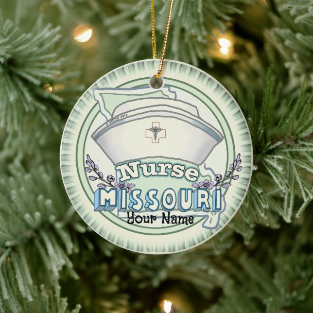 Décoration En Céramique Infirmière du Missouri (Arbre)