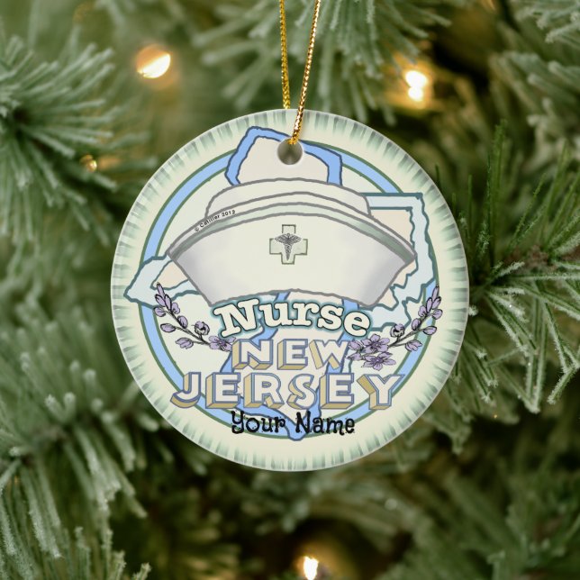 Décoration En Céramique Infirmière du New Jersey (Arbre)