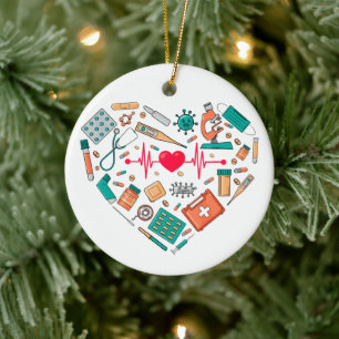 Décoration En Céramique Infirmière Infirmière Outil Coeur