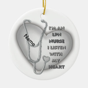 Décoration En Céramique Infirmière LPN Grey Heart