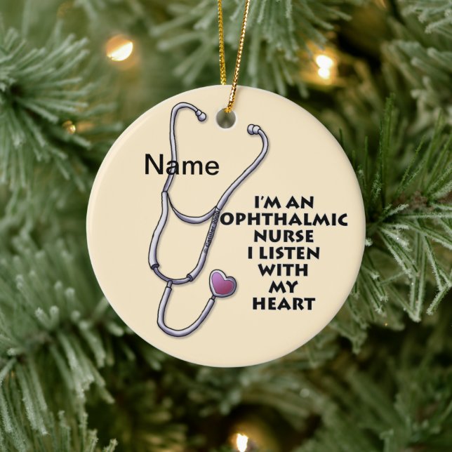 Décoration En Céramique Infirmière ophtalmique Stethoscope Coeur infirmièr (Arbre)
