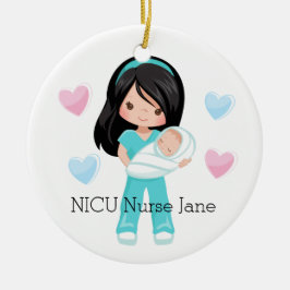 Décoration En Céramique Infirmière personnalisée de NICU tenant Noël de